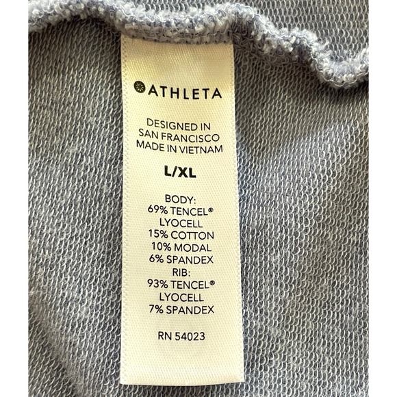 ATHLETA Lotus Wrap Size L/XL Heather Blue Short Sleeve Open Front Comfy Cardigan - Picture 6 of 9